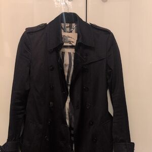 Burberry Beige and Black Striped Fabric